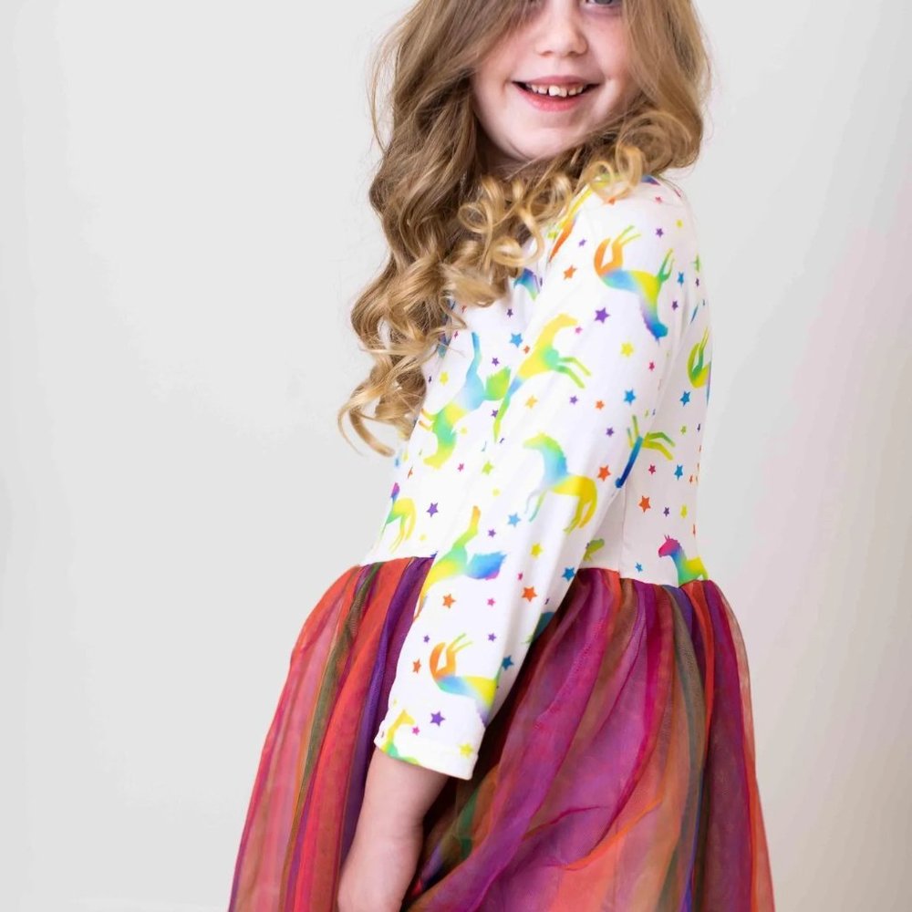 Long Sleeve Unicorn Tutu dress